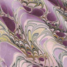 Hand Marbled Paper Dragon Skin Pattern in Purple and Ivory ~ Berretti Marbled Arts